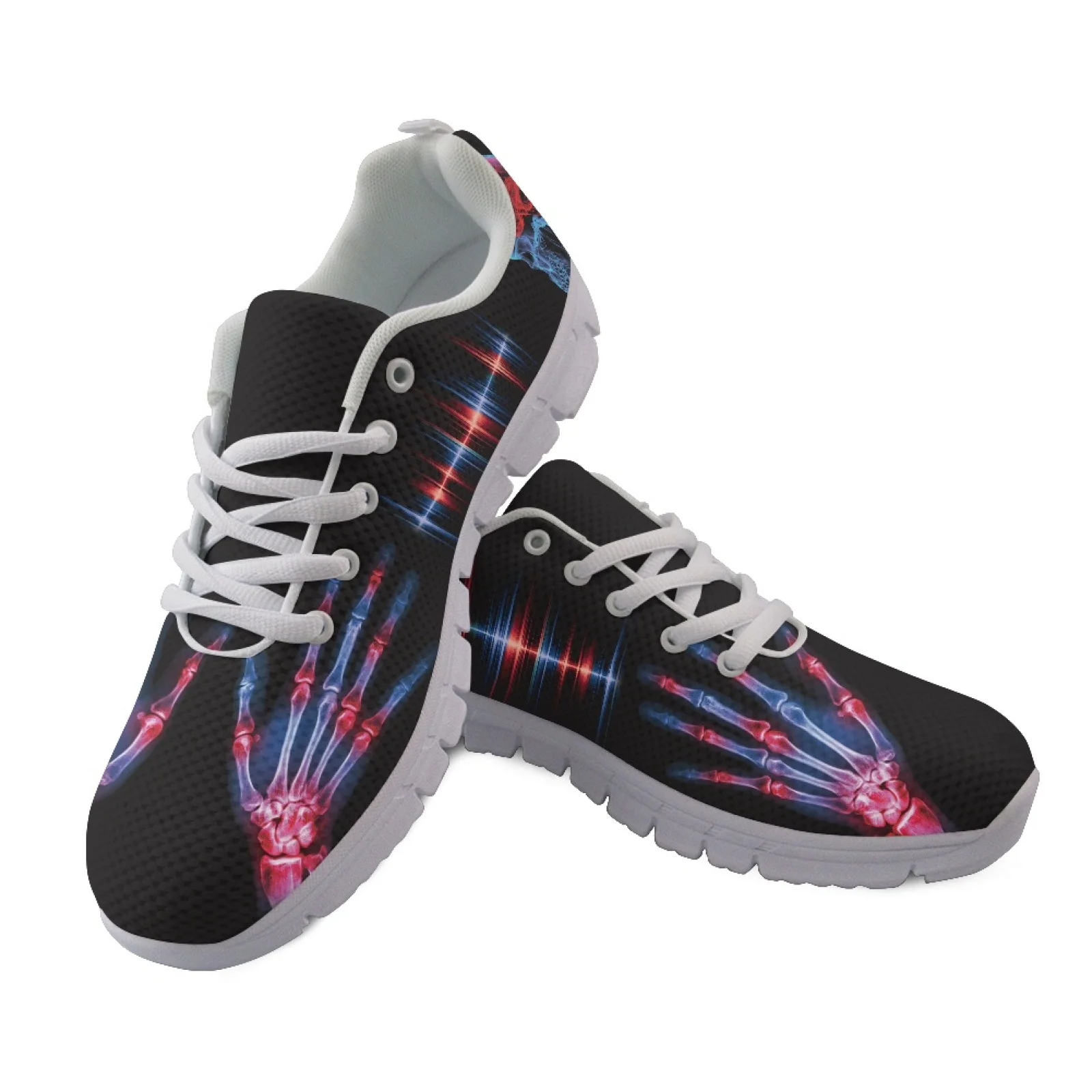 Coloranimal Skeleton Hand New Trend 2026 Athletic Sport Shoes, Tennis Walking Sneakers for Men and Women