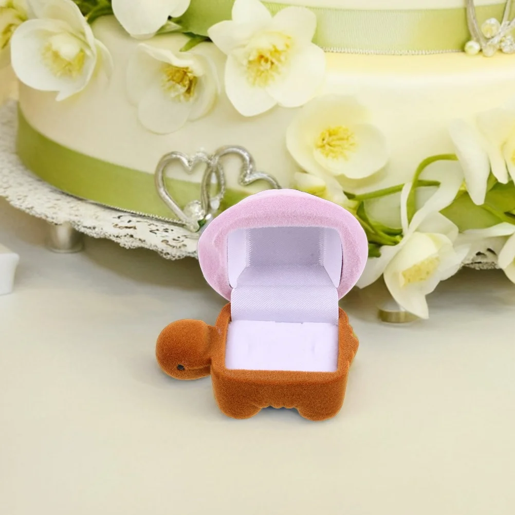 2Pcs Sea Turtle Jewelry Box for Rings and Ear Studs Portable Trinket Storage Cute Animal Design Home Decor Accessory Organizer