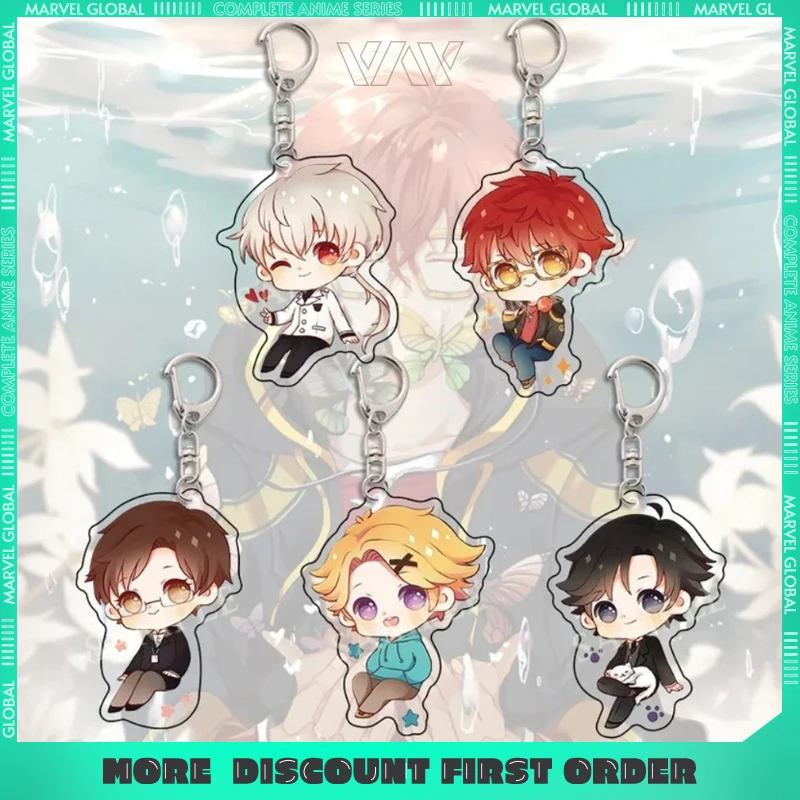 الصوفي رسالة أنيمي لعبة المفاتيح Jumin Saeran Yoosung Zenny 707 Q نسخة أرقام كيرينغ حقيبة قلادة مفتاح سلسلة أصدقاء هدية