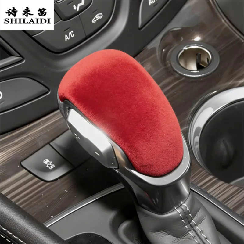 Suede leather Car Wrapping ABS For Buick Regal Verano Excelle Envision Plus Automatic Transmission Gear Shift Knob Head Cover
