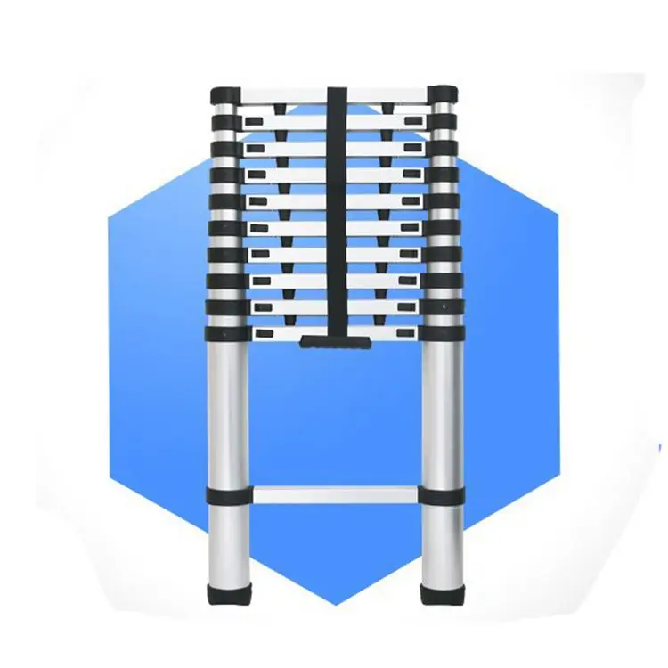 Escada telescópica SGS de 2,3 m com corrimão Escada de 2 degraus com corrimão