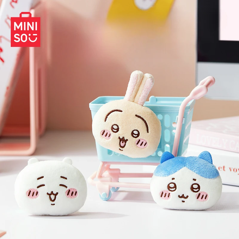 MINISO Chiikawa Series Plush Badges Cute Cartoon Pendants School Bags Clothes Decoration Usagi Children's Toys Birthday Gifts