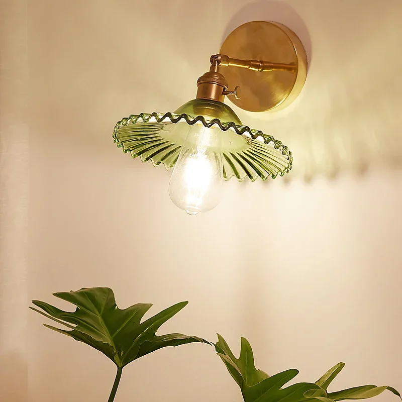 

Japanese Retro Brass Wall Lamp Room Decoration Bedside Simple Bathroom Wall Decoration Bathroom Mirror Bar Wall Lamps