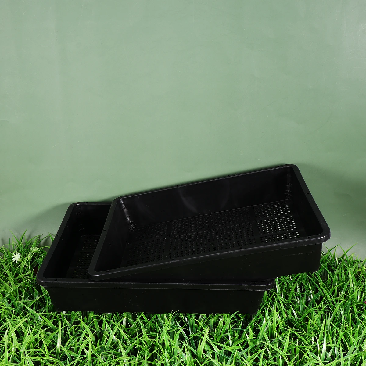 

3pcs Seedling Tray 37X30Cm Thickened Growing Trays For Home Garden Balcony Nursery Plates High Budding Rate Ventilated Plastic