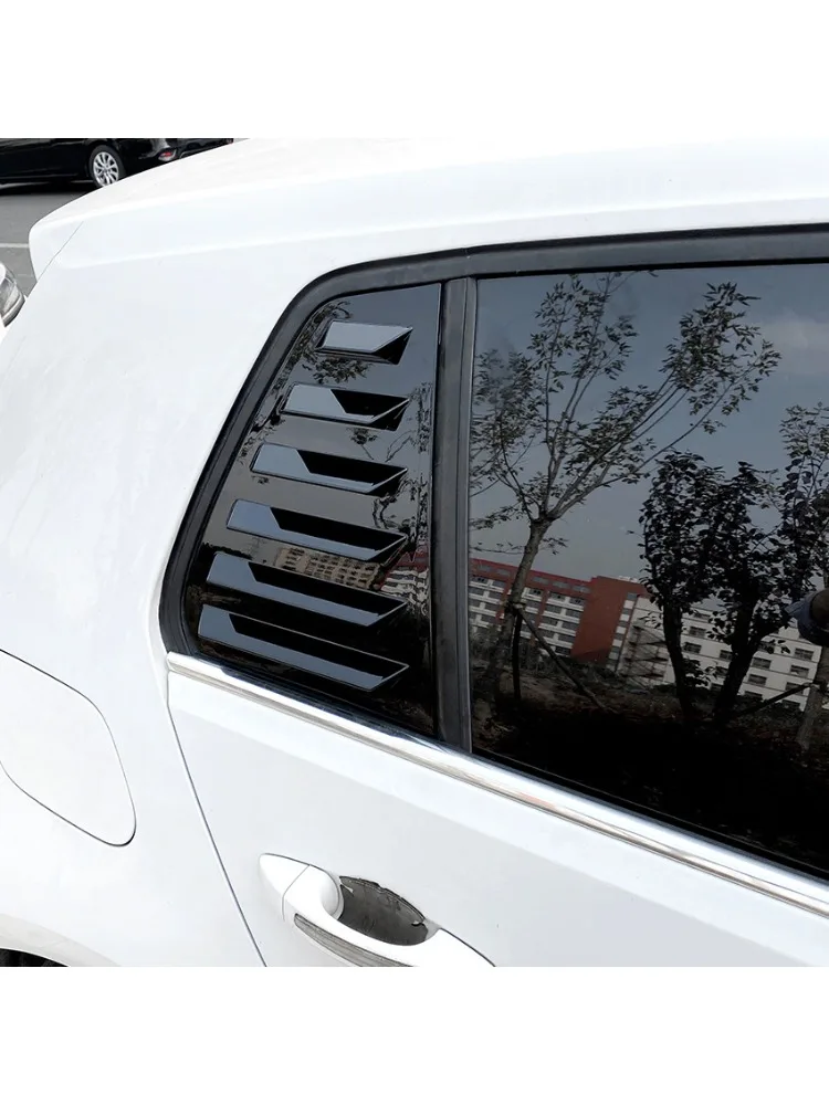2 szt. Osłony wentylacyjne na tylne boczne okna, kratki wlotu powietrza, nakładki na szyby do VW Golf 7 7.5 MK7 MK7.5 GTI GTD TSI TDI R R-Line 2013-2020, zestawy karoserii — 2