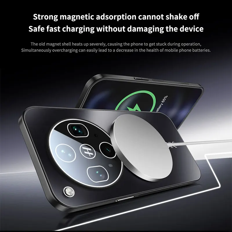 حافظة شحن مغناطيسية جديدة غير لامعة لهاتف OPPO Find X9 Pro X8 Ultra X8 S Plus واقي عدسة مدمج مضاد للسقوط #4