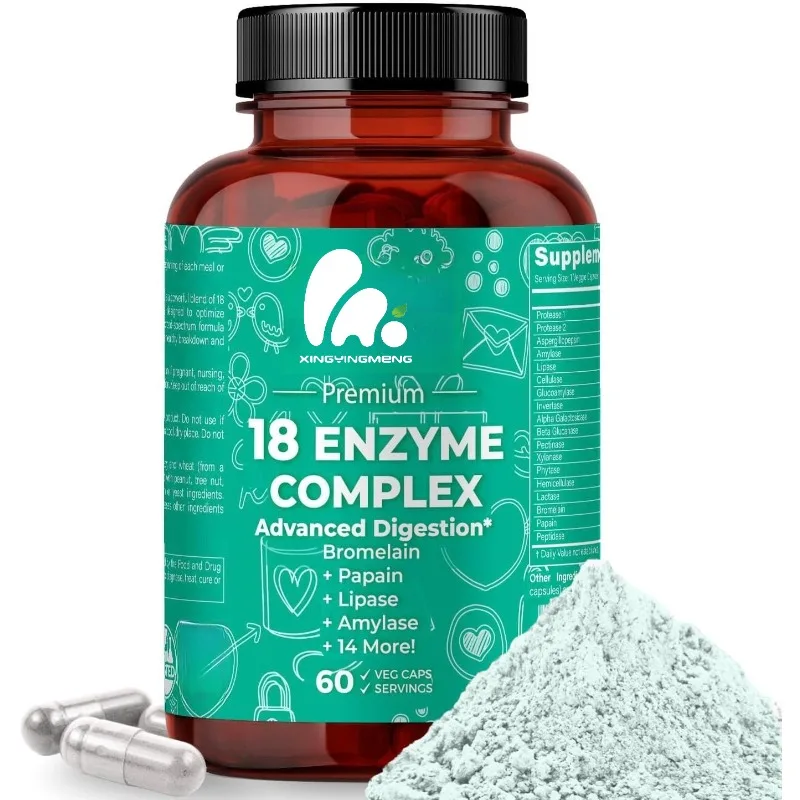 

18 Enzyme Complex Capsules - Plant Digestive Enzymes Support Nutrient Absorption and Digestive Comfort