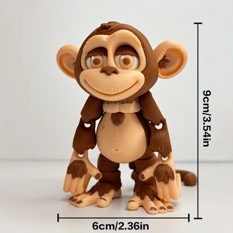 A Funny Monkey Statue, Multi-color 3D Printed Animal Set Ornament for Desk, Car or Office - Christmas, Halloween
