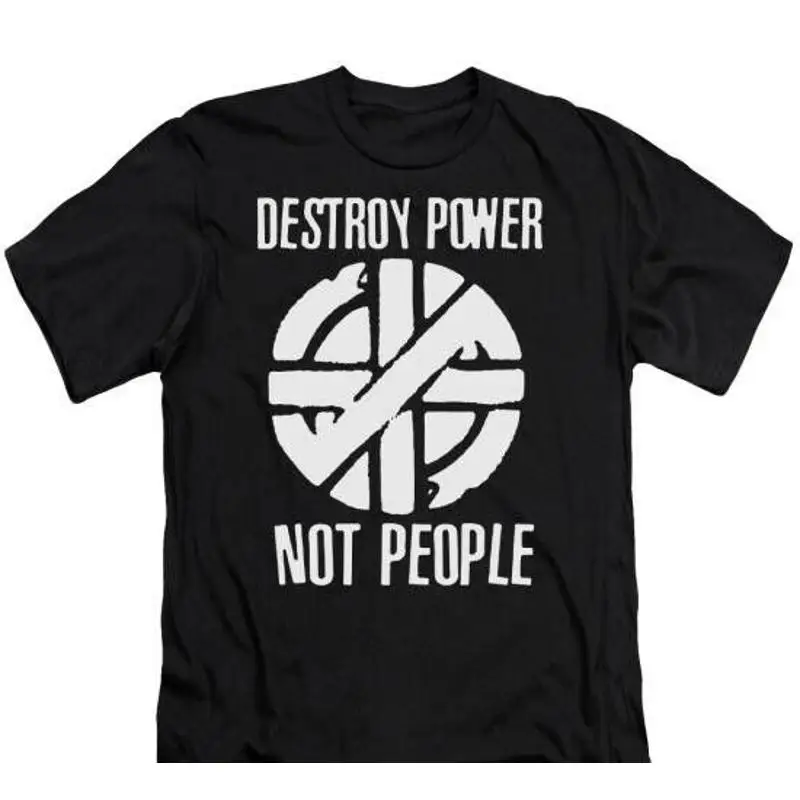 Crass Destroy Power Not People T Shirt Music Indie Rock Punk Gothic tee