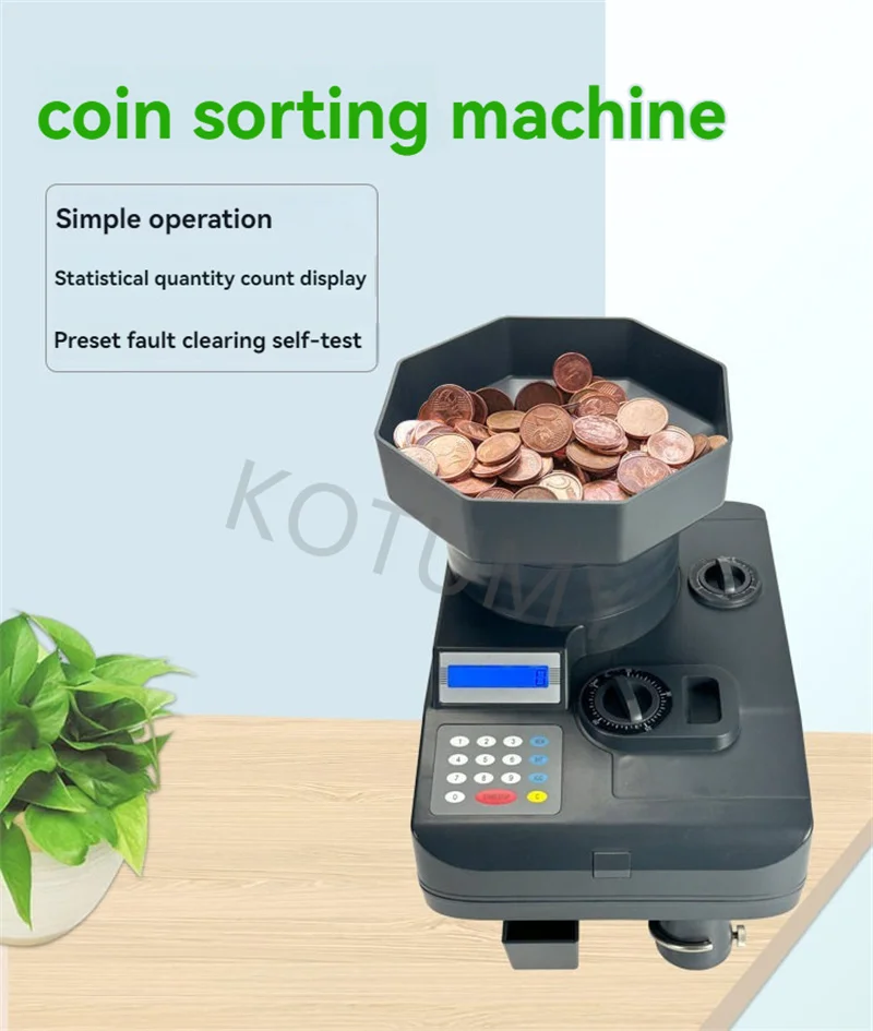 CS-500 Automatic Coin Sorting Machine High Speed Counter For Supermarket Cash Register Mixed Coin Counting Sorting Daily Cash