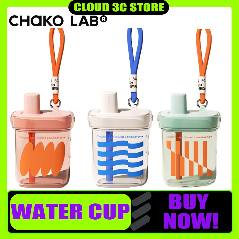 

Chakolab Summer Sports Large Capacity Straw Water Cup One Click Open Cover Portable Accompanying Study Office Companion Gift