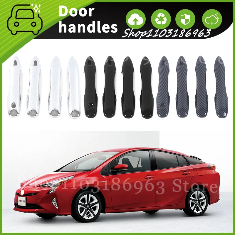 

For Toyota Prius 50 Series 16-20 Gloss Black Chrome Car Door Handle Cover Trim Styling Accessories Car Stickers Auto Accessories