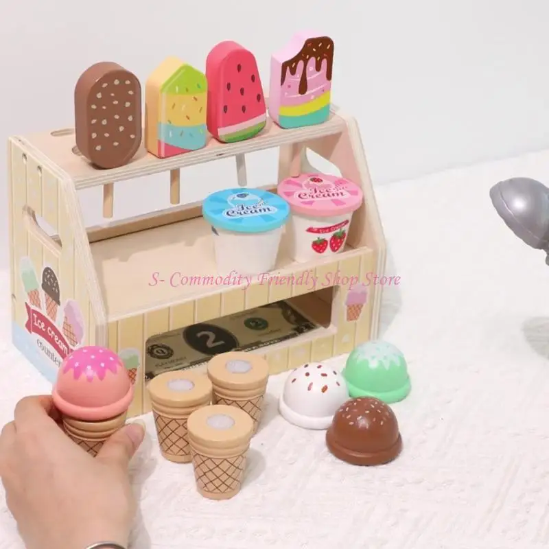 85AE Sturdy Wooden Pretend Store Toy For Children Role Play Fine Motor Skill Development