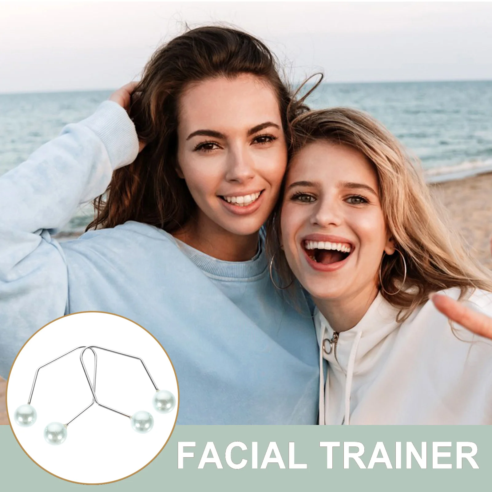 

2Pcs Dimple Shaper Face Tool Elegant Design Comfortable Experience Anytime Anywhere Facial Exerciser Facial Tool