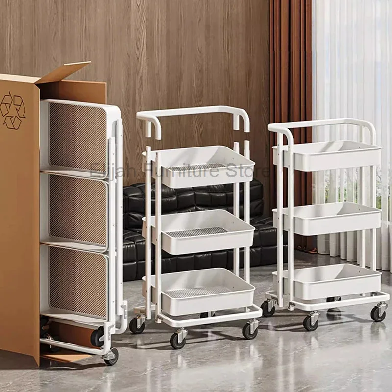 Trolley Storage Rack Floor To Ceiling Multi-layer Backpack Storage Rack Kitchen Bedroom Mobile Bookshelf Salon Furniture