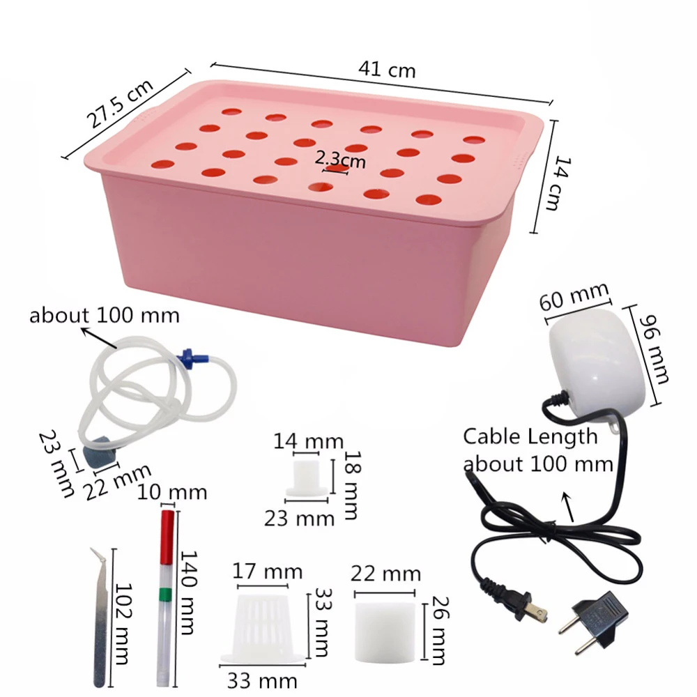 110v220v Hydroponic Box 24-hole Soilless Seedling Box Plant Flower Hydroponic With Air Pump Soilless Cultivation Planting Kit