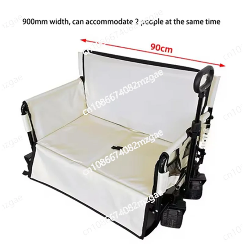 

Folding Wagon Cart with Brakes - Multi-Function Sofa Design Oxford Fabric Heavy Duty Camping Gear with Pockets