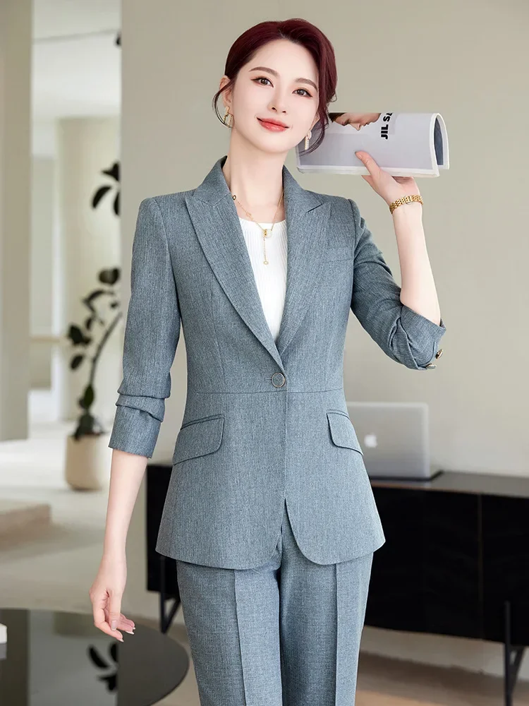 البوب مكتب بانت الدعاوى للنساء كم كامل الشارع الشهير عادية قطعتين مجموعة 2024 جديد الربيع الصيف زر واحد الصلبة بدل رجالي