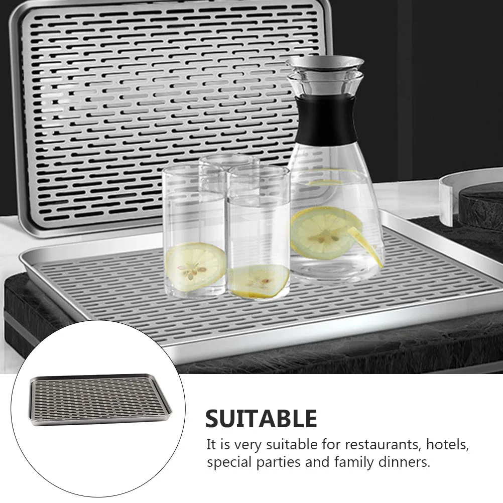 

NAMOARLY 1 Set Stainless Steel Double Layer Drain Tray for Tea Ware Teapot Cup Holder Serving and Storage
