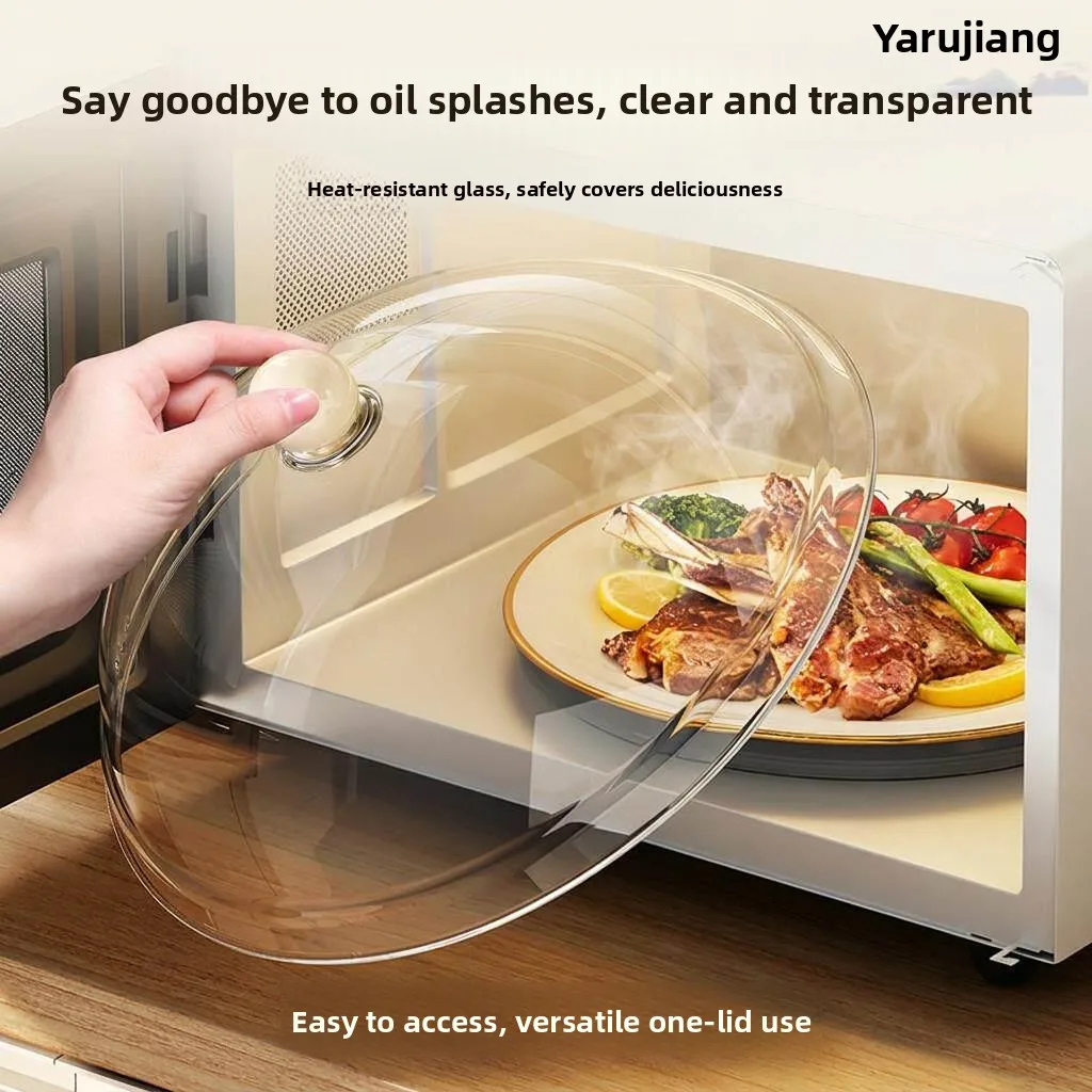 

Food Grade Microwave Oven Splash Proof Cover round Heat Resistant Cover for Hot Food And Rice Transparent Cover Kitchen Essen...