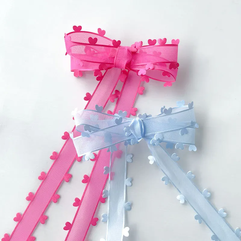 

Heart Ribbon Colorful Love Ribbon Ribbon Organza For Valentine'S Day Decor Floral Packing Handmade Bow