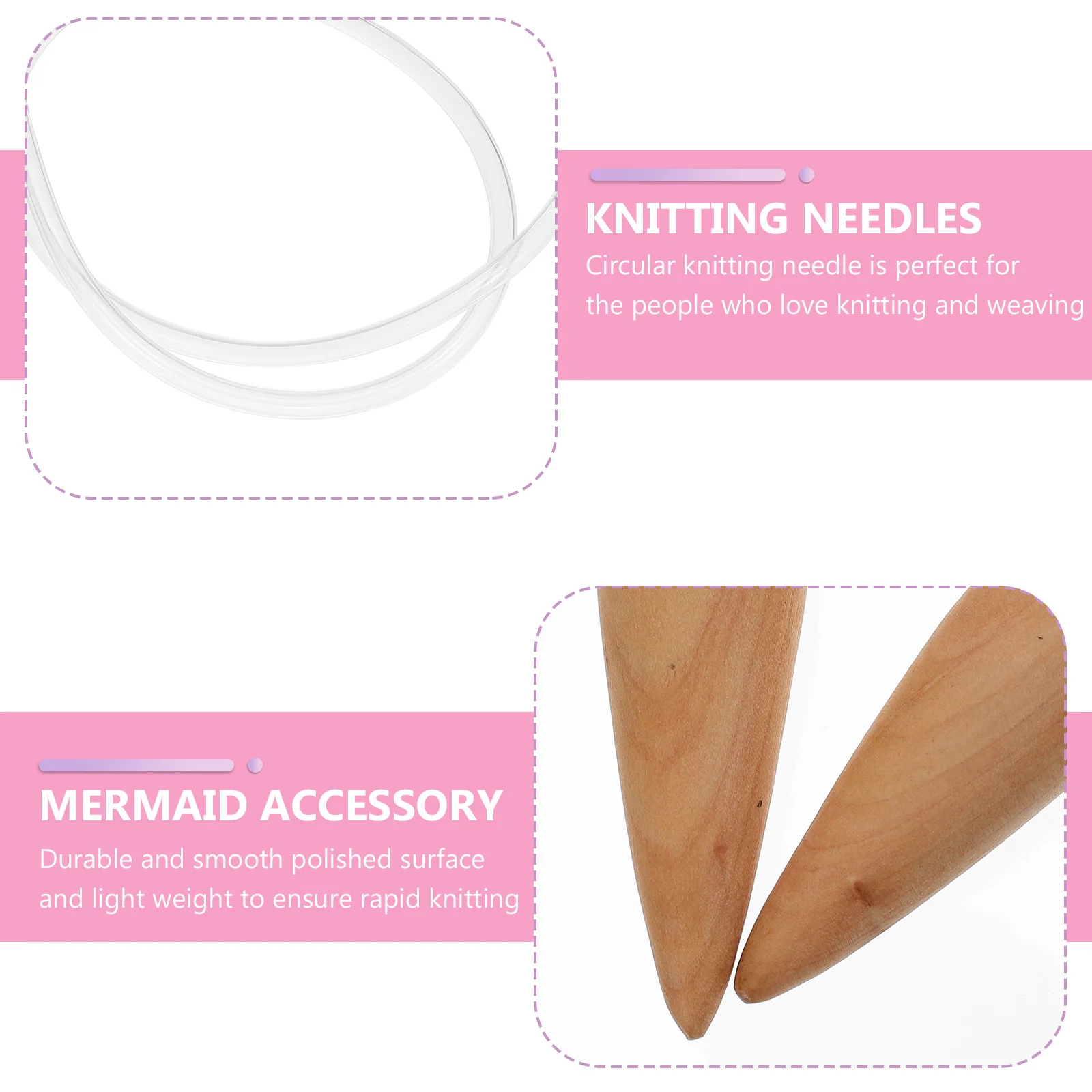 

1Pcs Bamboo Circular Knitting Needle Ergonomic Smooth Lightweight DIY Sweater Hat Scarf Gloves DIY Handmade Weaving Supplies