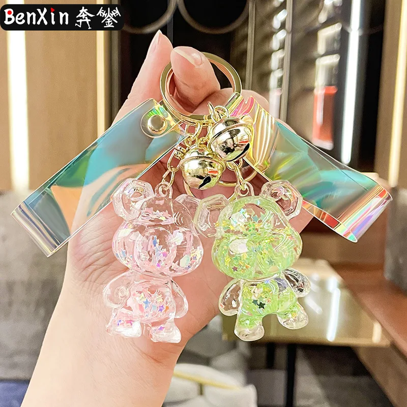 

Minso Oil-filled luminous dragon and bear keychains, car pendants, exquisite figurines, couple backpacks, gifts