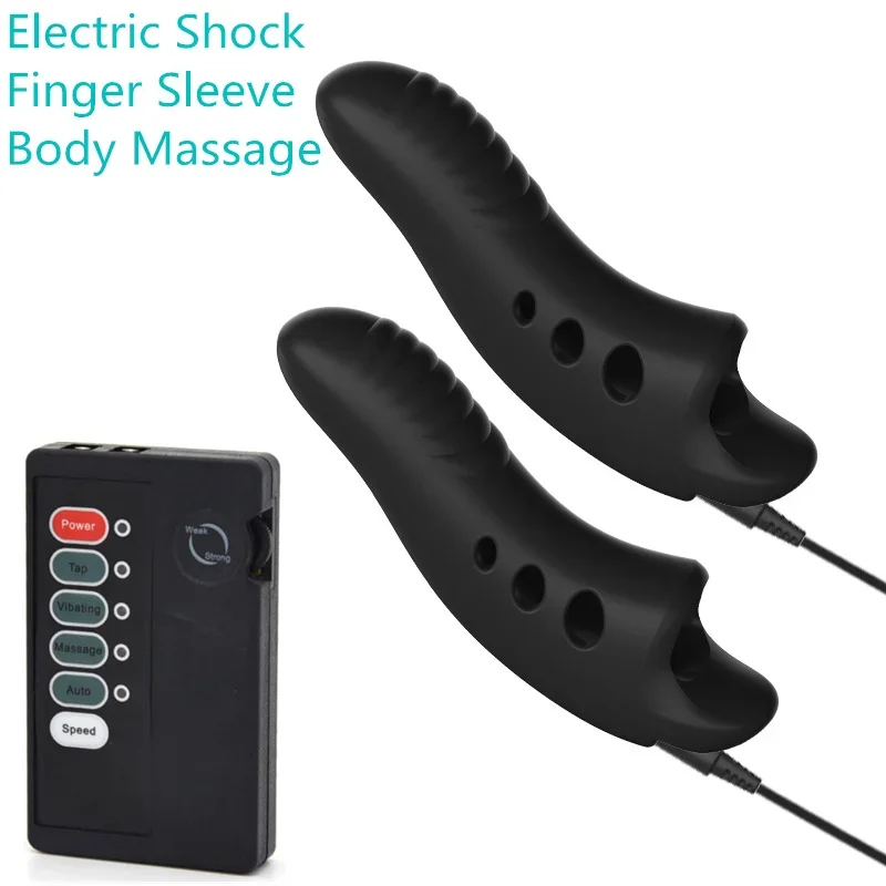 إصبع كم البظر محفز التحفيز الكهربائي الوثن لعبة الجنس للأزواج صدمة كهربائية الحلمة البظر تدليك BDSM #3