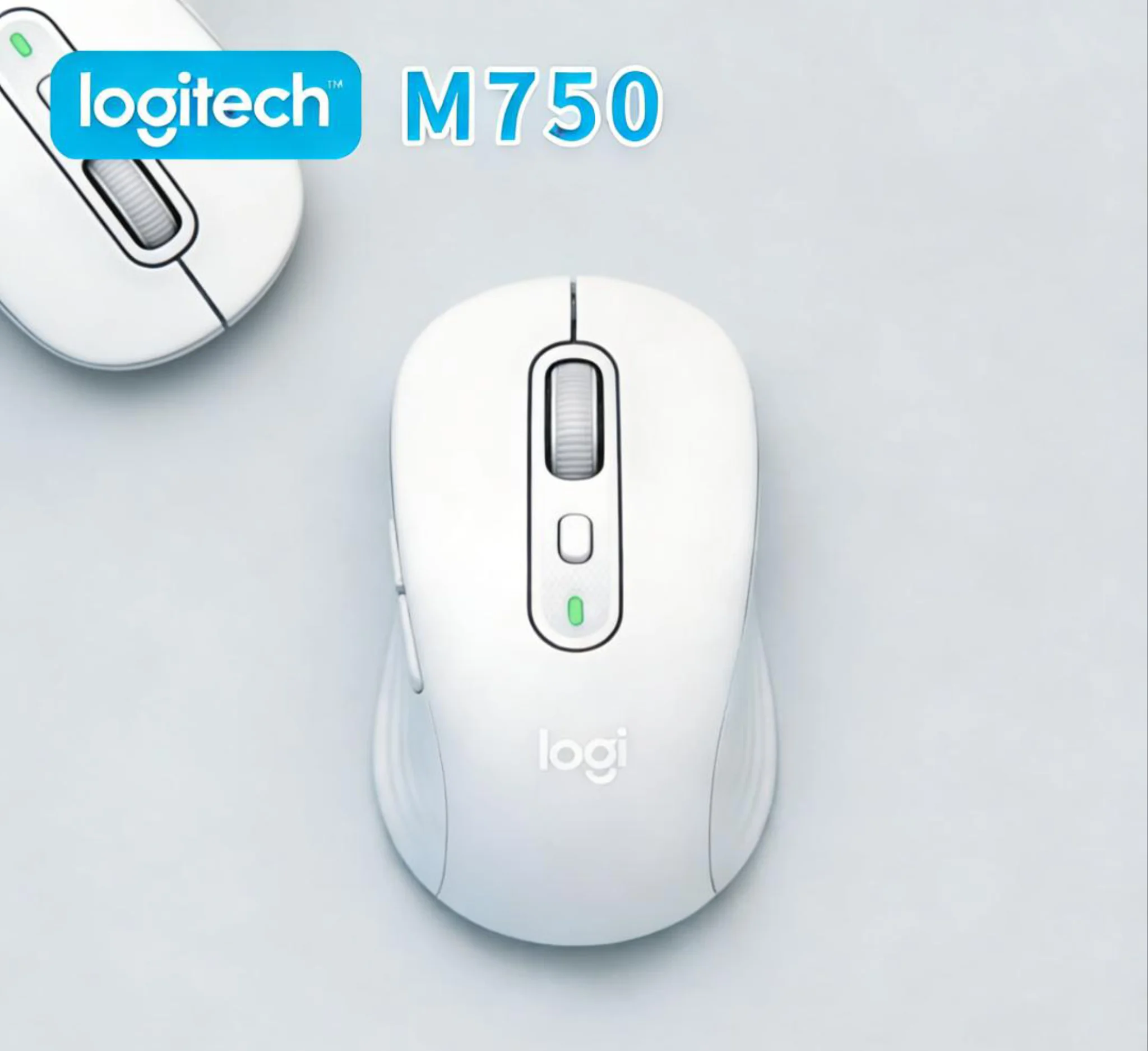 

Logitech M750 Wireless Ergonomic Mouse, Quiet Click, Dual Connectivity, Smart Wheel, 24-Month Battery, Lightweight + MX3S/M650