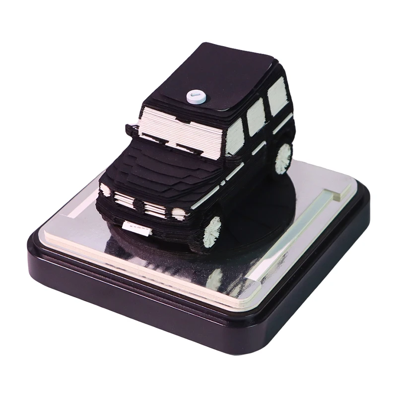 3D Desk Note Pad Calendar 2025 Car Memo Pad LED Light Tear-Away 3D Art Note Pads Paper Carving Home Decoration Christmas Gifts