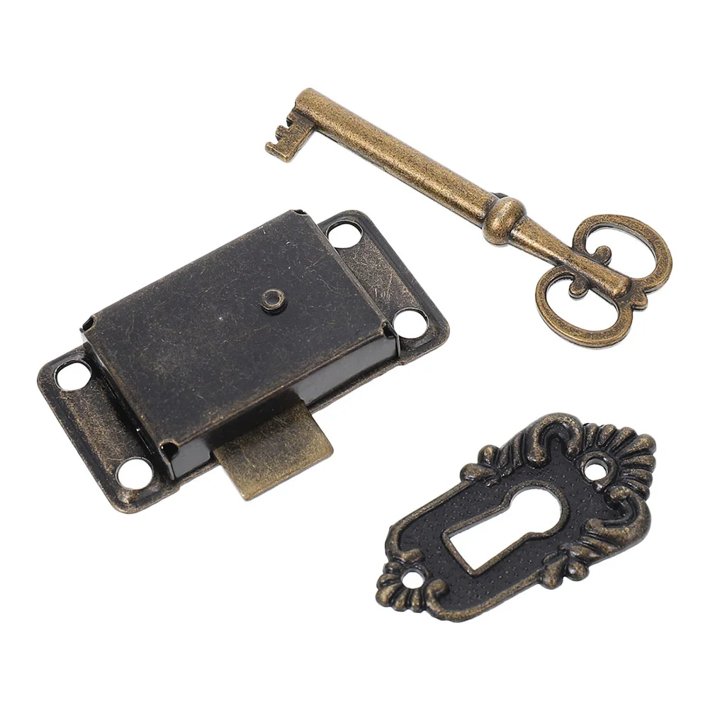 

1 Set Classical Hasp Locks For Furniture Chinese Lock Flush Mount Lock Chinese Old Style Padlock File Cabinet Lo