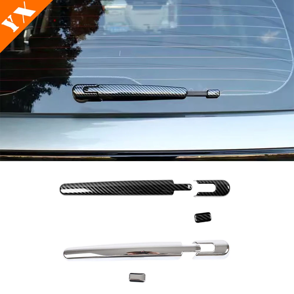 

For haval h5 great wall Accessories 2023 2024 Carbon Chrome Car Rear Window Windshield Wiper Arm Blade Cover Trim Molding 3pcs