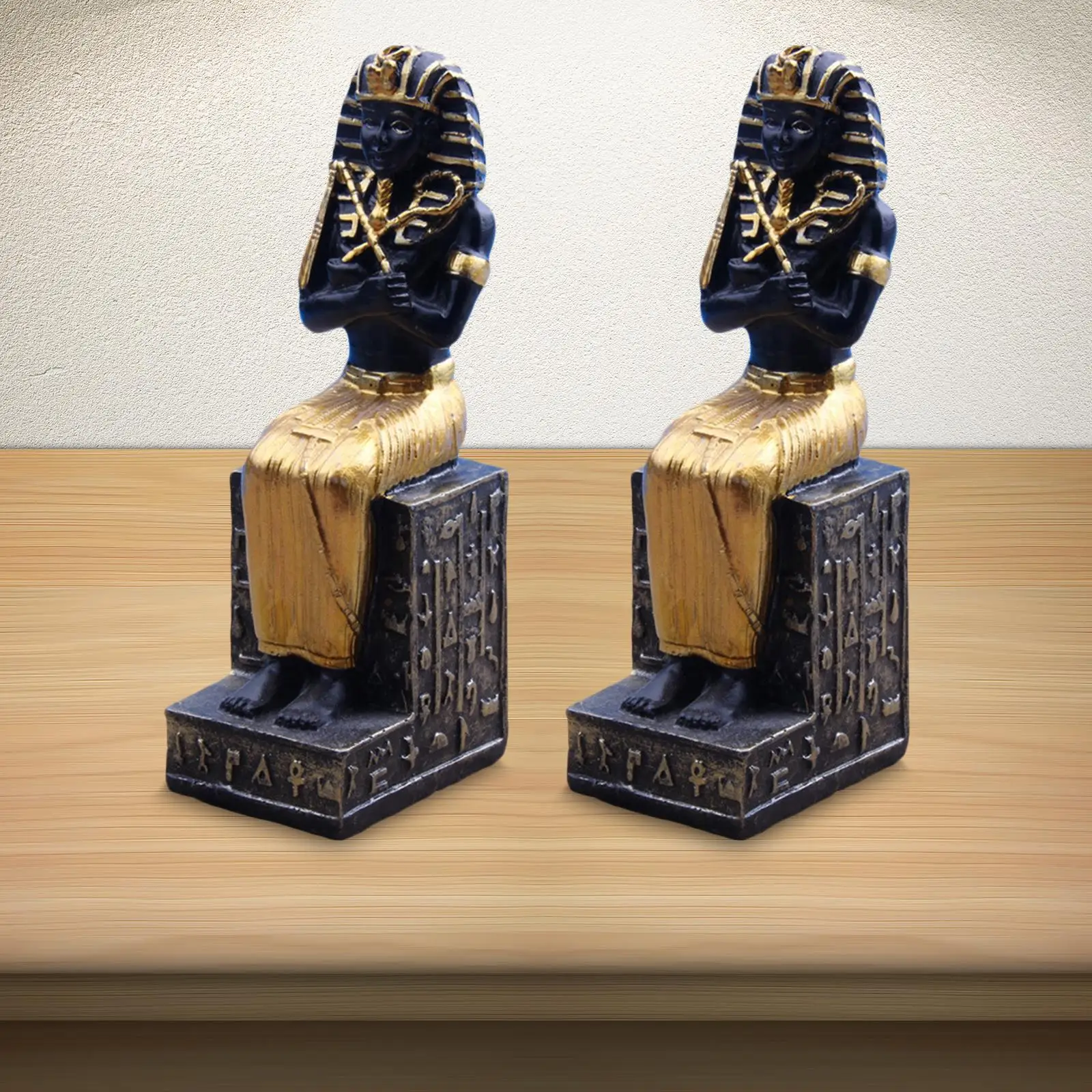 2 Pieces Pharaoh Figurine Sculpture Collectible Artware for Desktop