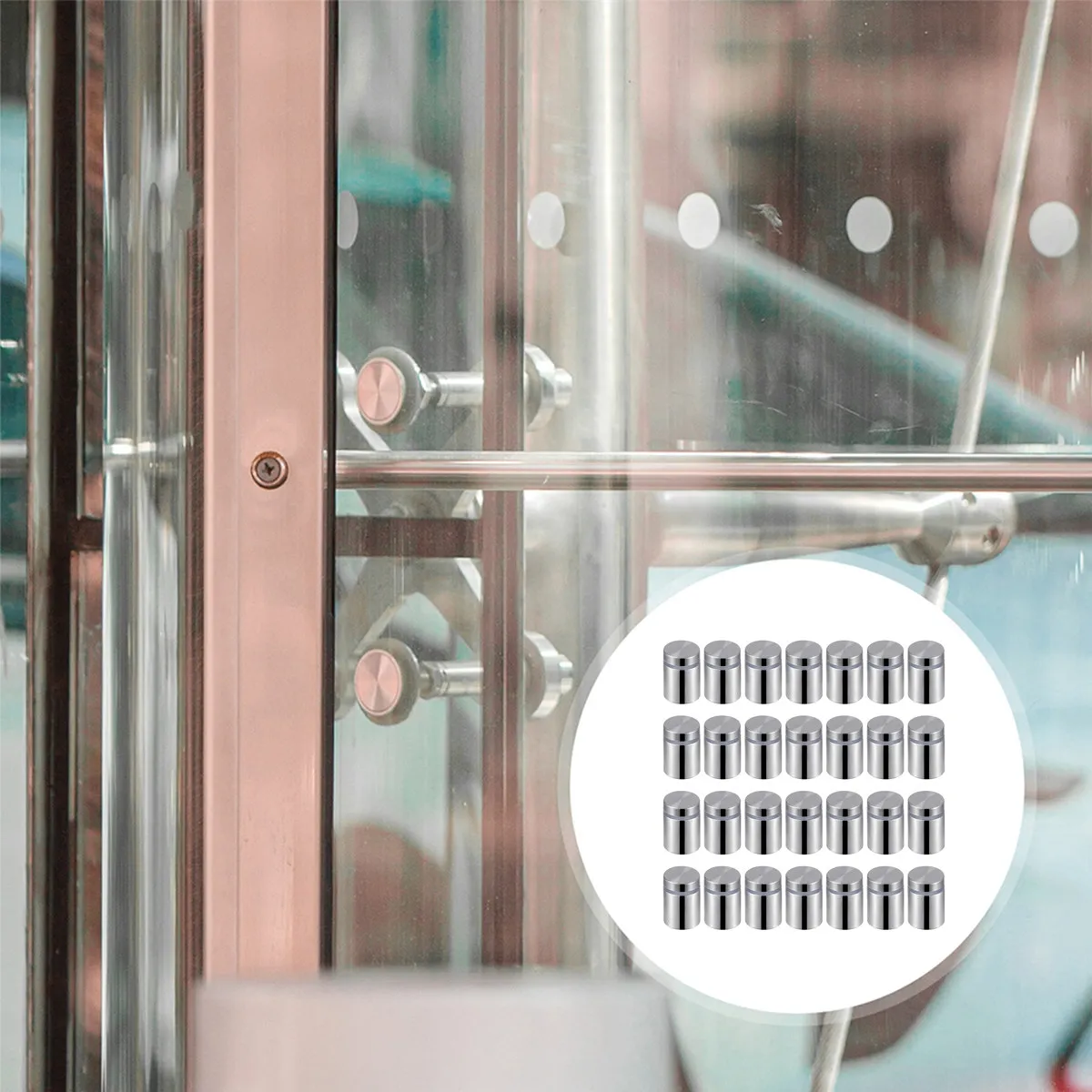 

40Pcs Wall Standoff Mounts Stainless Steel Sign Screws for Glass Acrylic Display Fixings Ideal for Advertising Panels in Bedroom