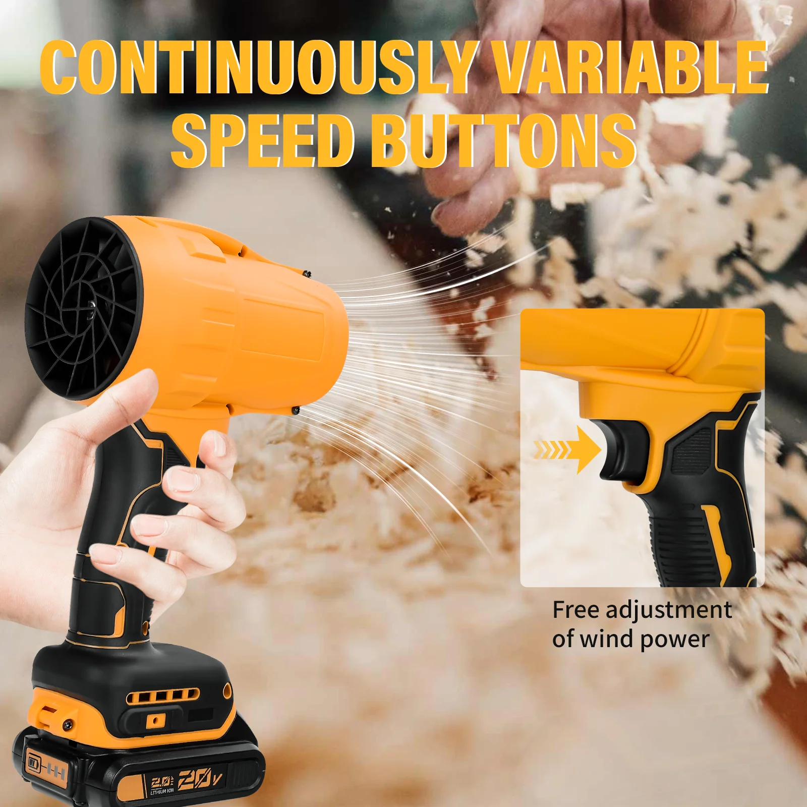 

Versatile Brushless Air Blower Variable Speed Fallen Leaves, Snow Electric Cordless Violent Dust Blower For Dewalt 20V Battery