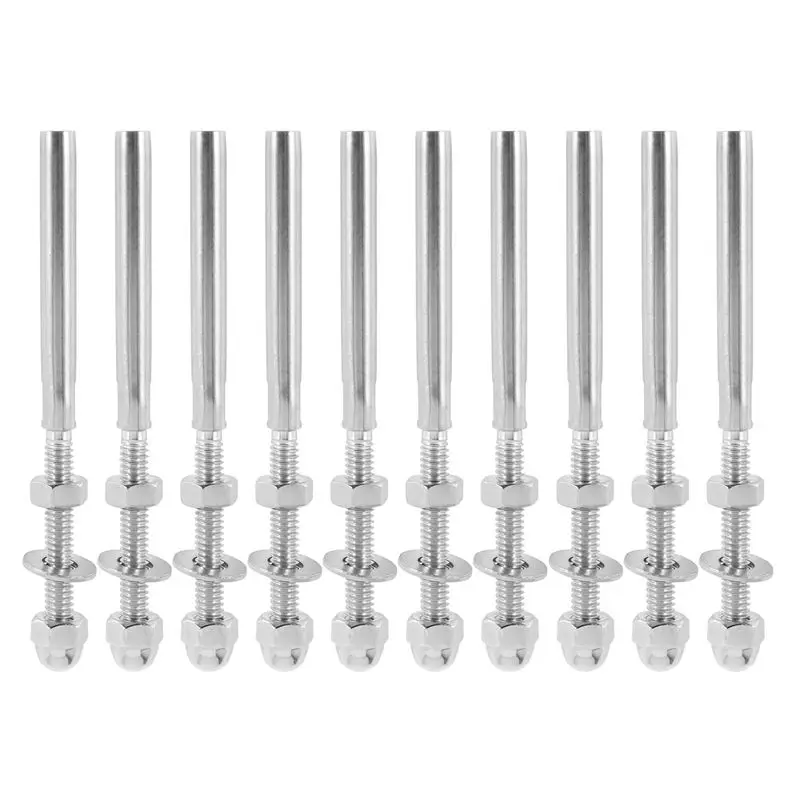 Classy-20Pack Threaded Terminal Stud Stainless T316 Marine Grade Stud End Fitting Terminal For 3/16 Inch Cable Deck Railing Hand