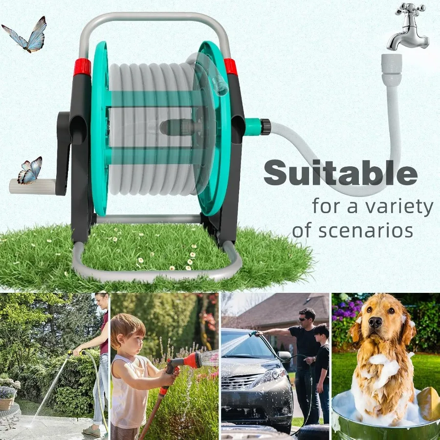 حديقة خرطوم المياه بكرة CartHolds 5080 قدم من 5 8 بوصة خرطوم المحمولة خرطوم الأنابيب حامل للخارج #4