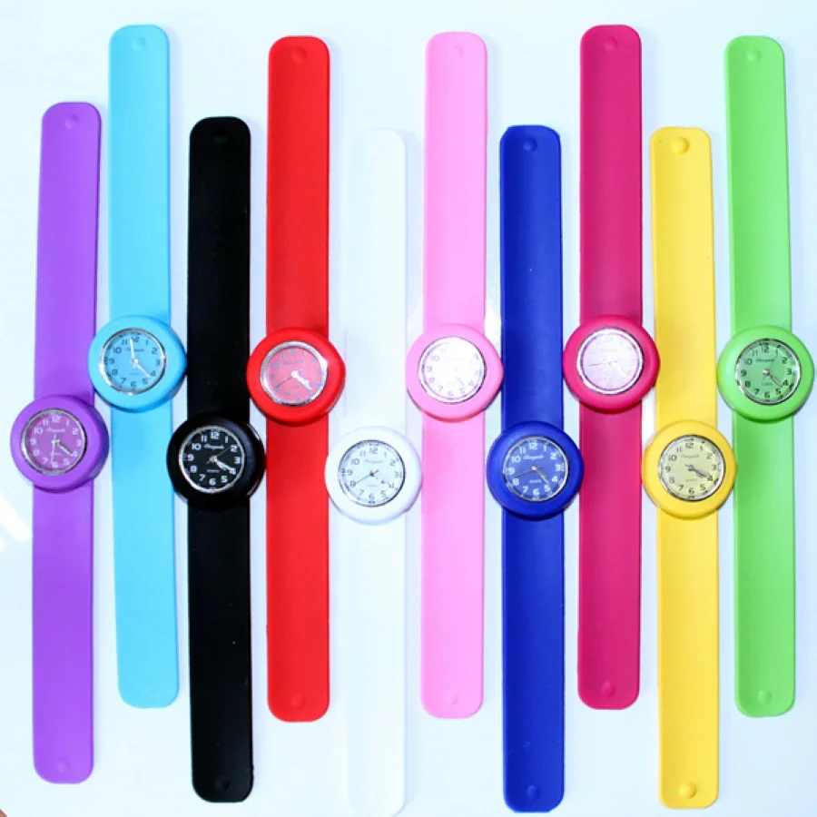 10Pcs Boy Girls Jelly Candy Slap Student Quartz Sports Party Gifts Analog Wristwatch Kids Watches