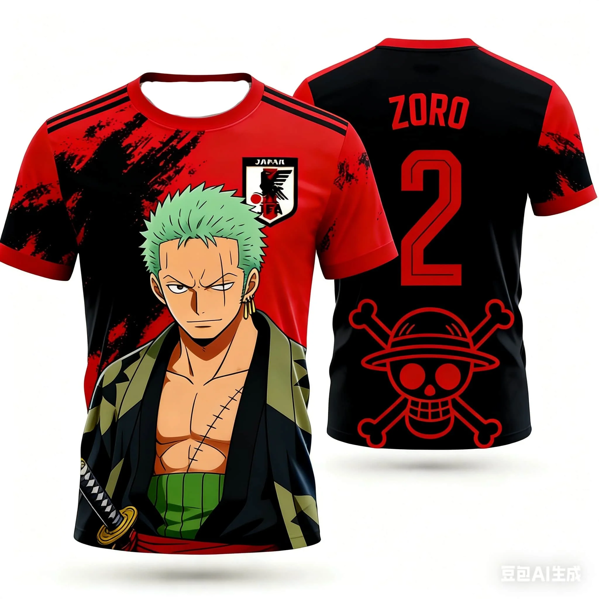 

Japan One Piece Luffy Football Jersey Men T-shirt Football Special Jersey Adult Men's Quick-Drying Sweatshirt