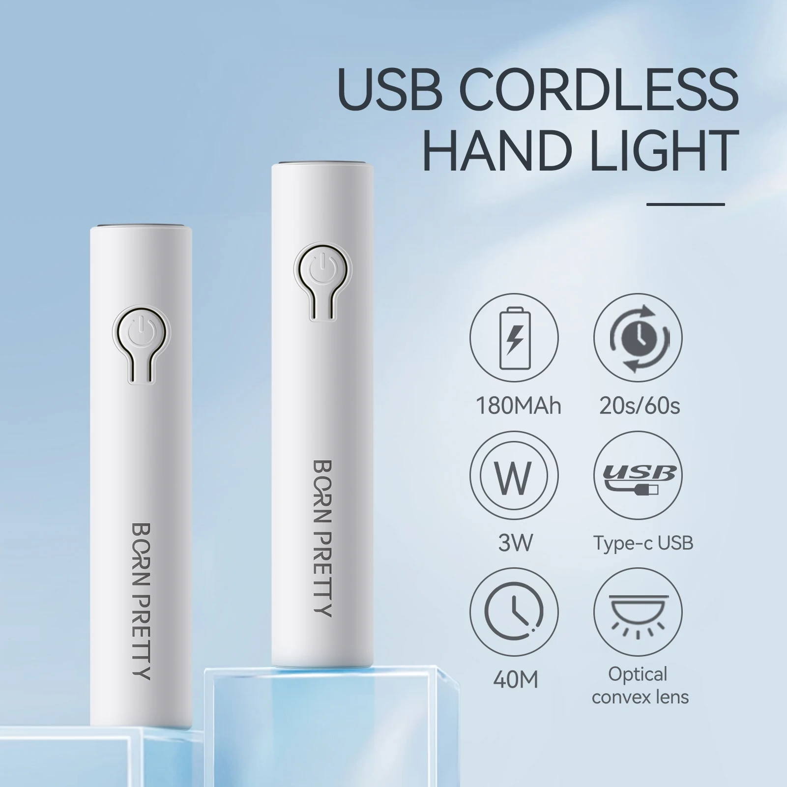 BORN PRETTY Draagbare Sneldrogende Nageldroger Machine Handlicht Mini UV LED Nagellamp Voor Thuis Salon Gereedschap Zaklamp Pen Ontwerp