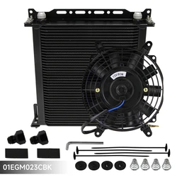 Universal 40 Row AN10 Engine Oil Cooler with 2PCS AN10 To AN8 Fittings Mounting Bracket + 7