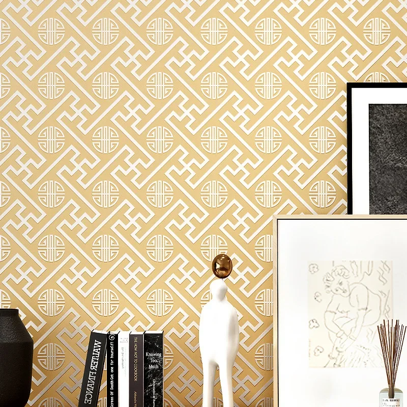 Simple modern new Chinese style wallpaper bedroom living room study echo classical Zen Chinese style hotel wallpaper