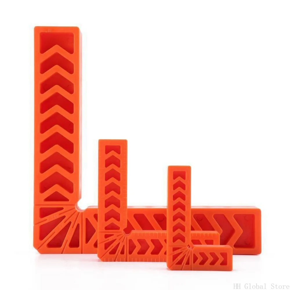 Woodworking 90 Degree Right Angle Positioning Fixing Clamp 3/4/6 Inch Plastic Measuring Ruler for Carpenter Cabinet Assembly