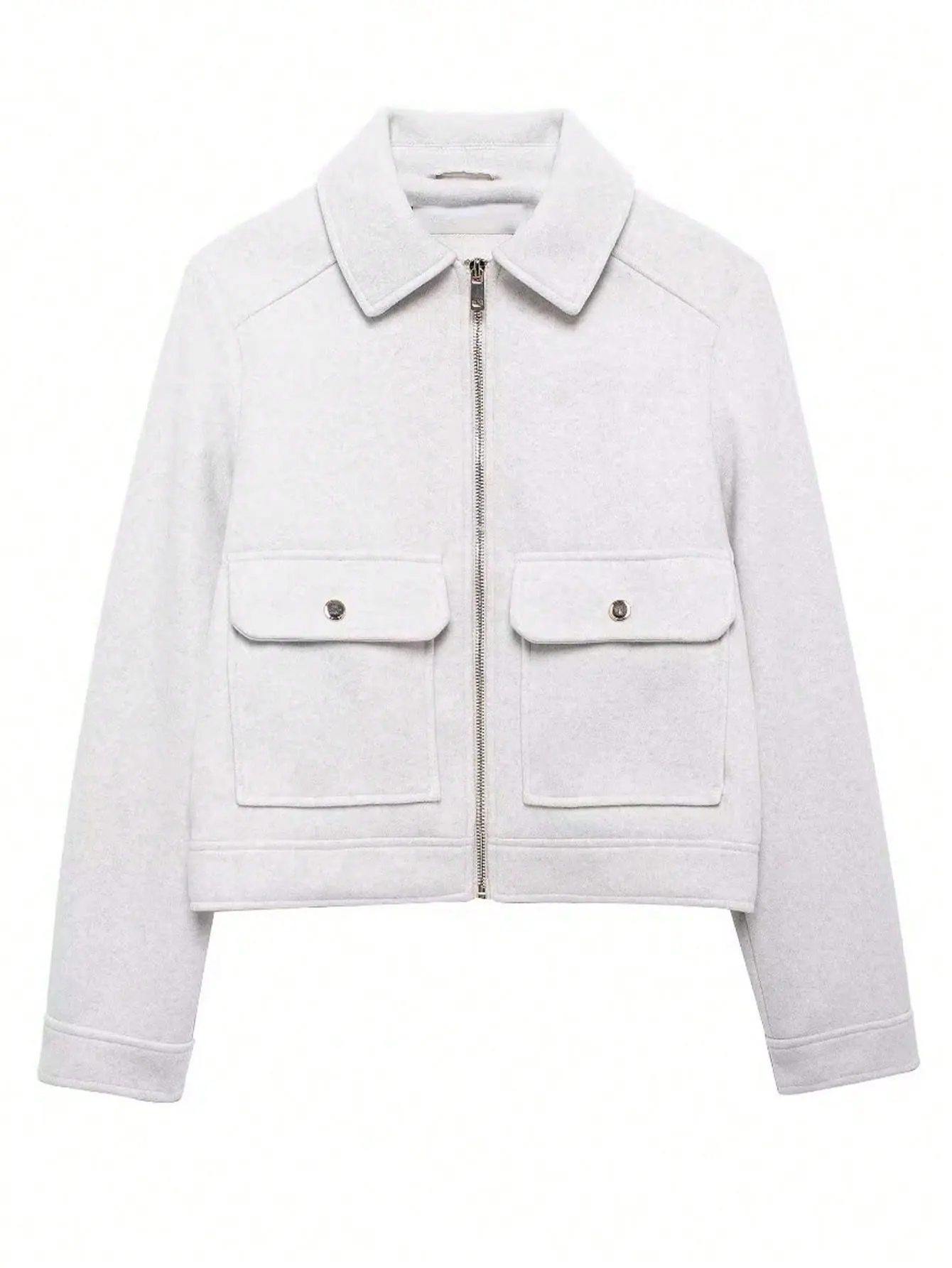 HH Damen Eleganter Langarm-Mantel mit Reißverschluss und Revers, Lässiger Urlaubsstil, Klassische Party-Mode, High-Street-Design mit Taschen, Schlanke Jacke – Detail 2