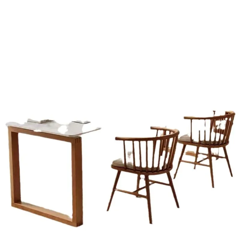 

Slate solid wood double desk, home bedroom study table, simple bay window large desk