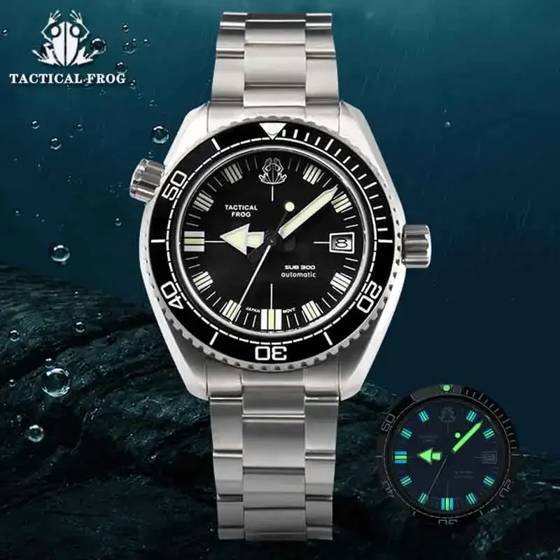 

Tactical Frog Titanium Diving Watches for Man Ceramic Bezel 200M Waterproof Sapphire Crystal C3 Luminous Super Mechanical Watch
