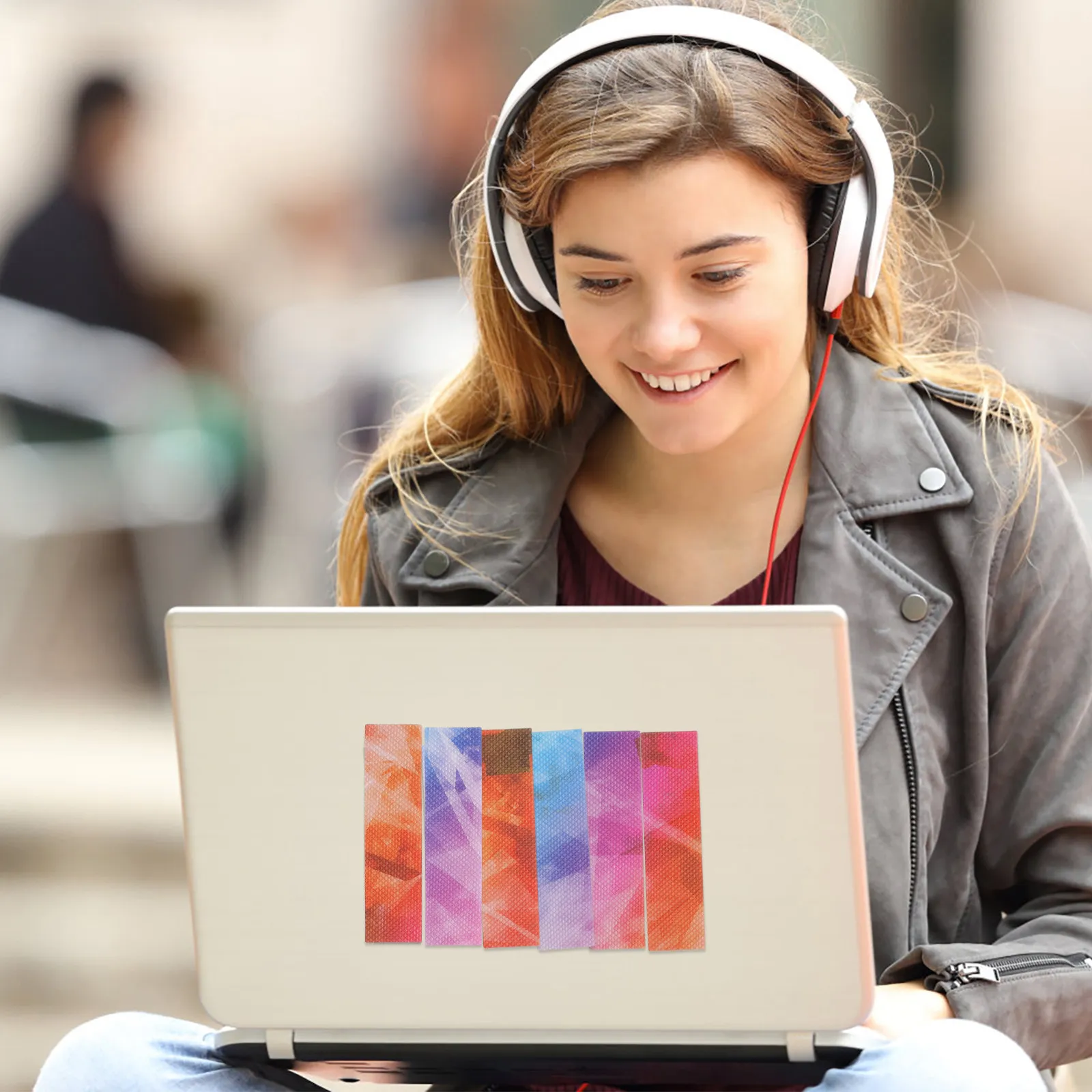 

Набор из 12 успокаивающих сенсорных наклеек для снятия тревоги, самоклеящиеся полоски для снижения давления, с грубой текстурой, для концентрации внимания и использования с телефоном