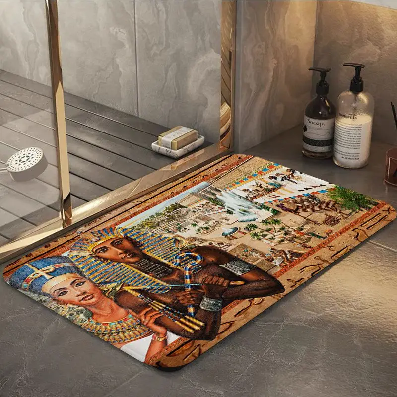 Ancient Egypt Room Mats Anti-slip Absorb Water Long Strip Cushion Bedroon Mat Toilet Rug