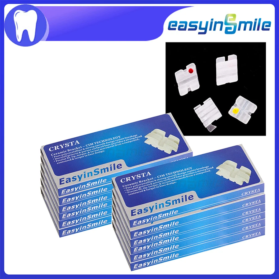 12Packs Easyinsmile Dental Material for Ceramic Orhto Bracket Roth / MBT 345 022 Mini Braces High Quality