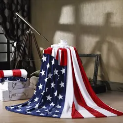 1pcs American Or British Flag Printed Flannel Blanket, Soft and Comfortable, Travel Sofa Bed Office Home Decorations